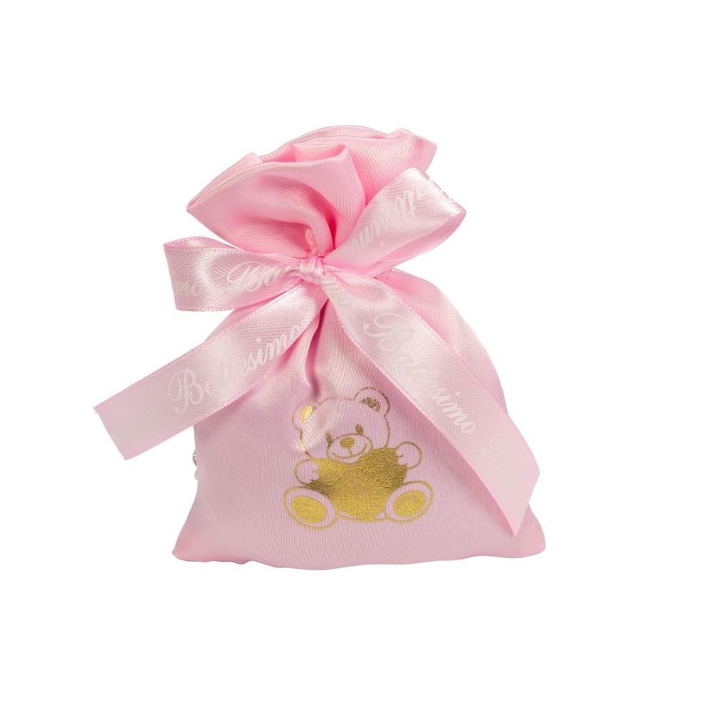 SACCHETTO STAMPATO ORSO CM10X13H ROSA